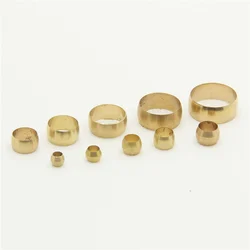 10Pcs Brass Double taper ferrule 4 5 6 8 10 12 14mm OD Compression Sleeve seal ring fittings Tube centralized lubrication system