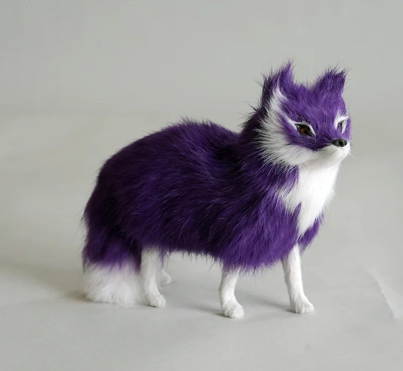 

creative real life fox model plastic&furs simulation new purple fox gift about 16x12cm xf2798