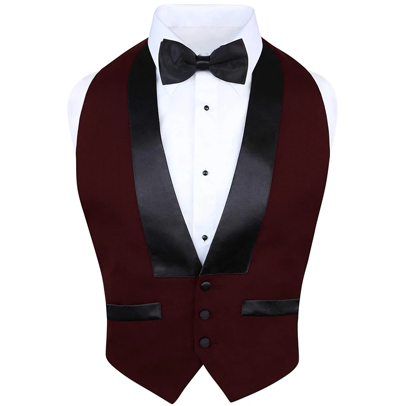 Men\'s Suit Vest Wedding Groom Vest Shawl Collar Slim Fit Sleeveless Party Dress Vest for men Waistcoat