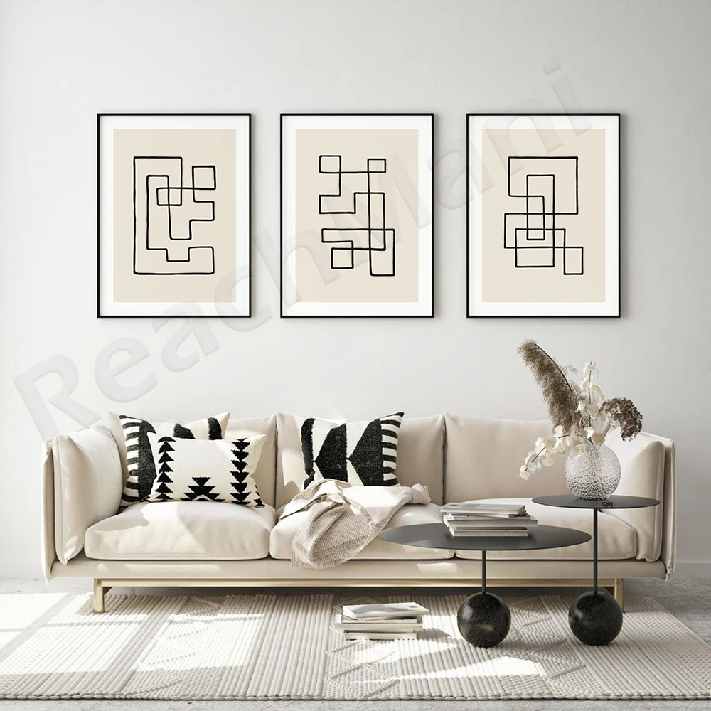 Abstract Line Art Print , Printable Wall Art, Continuous Line Drawing, Gallery Wall Set, Neutral Wall Art