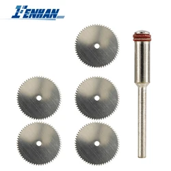 Circular Saw Blade 6pcs 22 25 32mm Stainless Steel Cutting Disc with Mandrel Metal Cutting Saw Disc for Dremel Rotary Tool