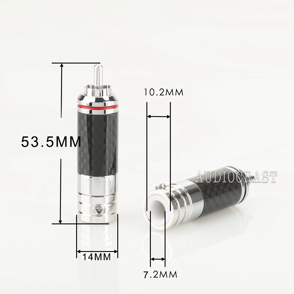 

High Quality 4 pcs Hi-End Carbon Fiber rhodium plated rca adaptor