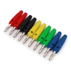 10Pcs Brass Side Stackable Screw Type 4mm Male Banana Plug Test Probe Connector