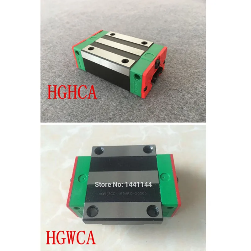 2pc HGR20 HGH20 20mm Square Linear Guide Rail 200-1500mm+4 Slide Block Carriages HGH20CA/ HGW20CC for CNC Router Engraving