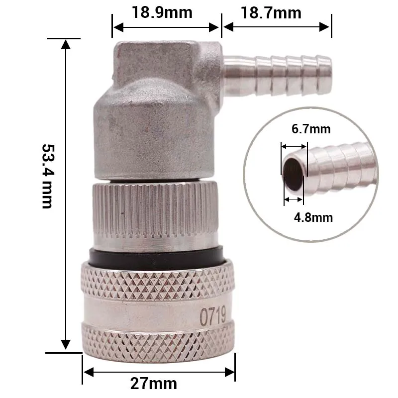 Stainless Steel Ball Lock Disconnect Homebrew Corny Keg Connector Gas/Liquid 1/4\