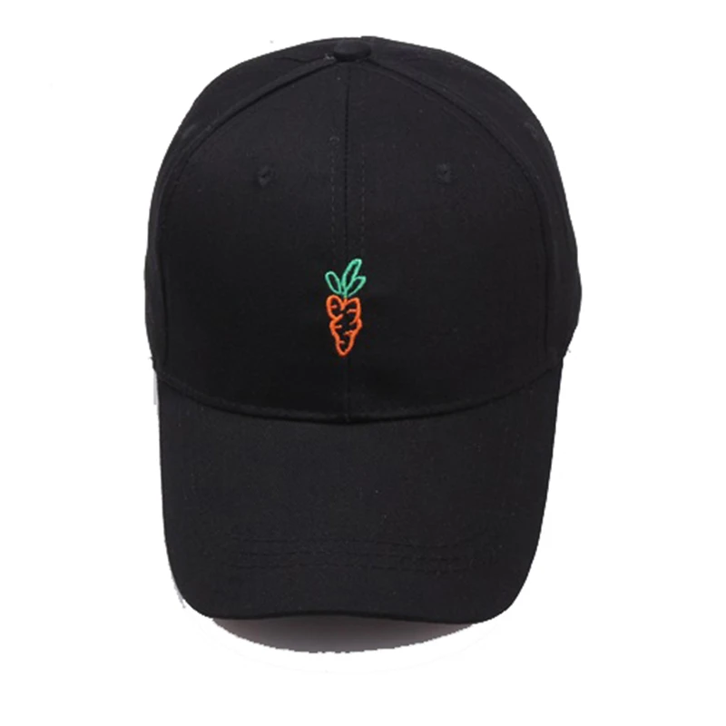 South Korea Ulzzang Cute Carrot Embroidered Casquette Hats Women \'s Summer Casual College Style Baseball Caps Simple Cool  Bq142