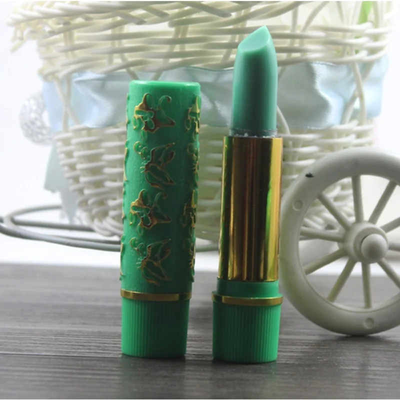 2Pcs Long Lasting Lip Bam Dark Green Magic Spotting Lipgloss Lipstick Butterfly Color Changing Cosmetics Makeup Maquiagem