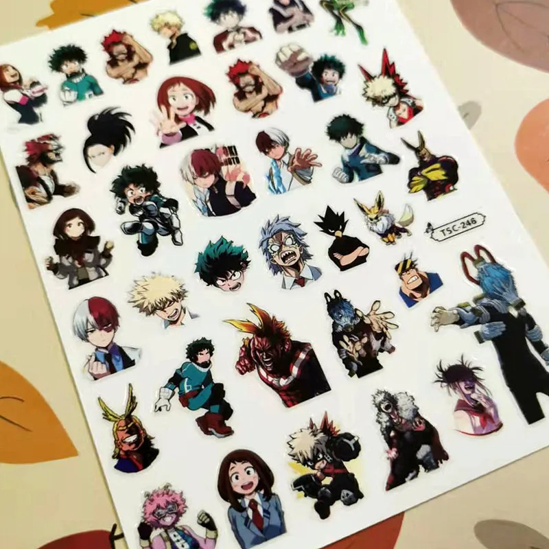 Anime My Hero Academia Design 3D naklejka suwak DIY przybory do dekoracji samoprzylepne naklejki do paznokci TSC 204 284 246