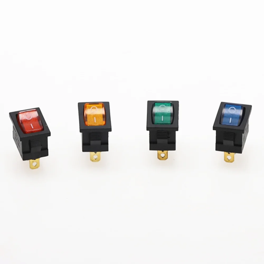 KCD1 2PIin 3Pin  Car Rocker Switch 6A/10A 250V/125V AC Red Yellow Green Blue black Button Best Price KCD1