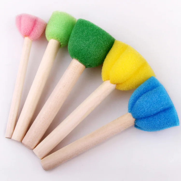 New 30pcs Children Sponge Paint Brushes Drawing Tools for Children Early Painting Arts Crafts DIY