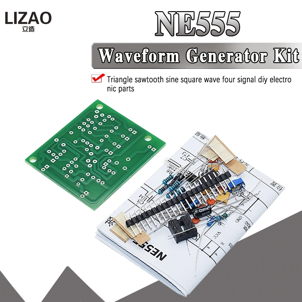 DC6-12V NE555 moduł generatora impulsów Generator sinusoidalny/trójkątny/kwadratowy generator fal wielokanałowy Generator sygnałów DIY Kit
