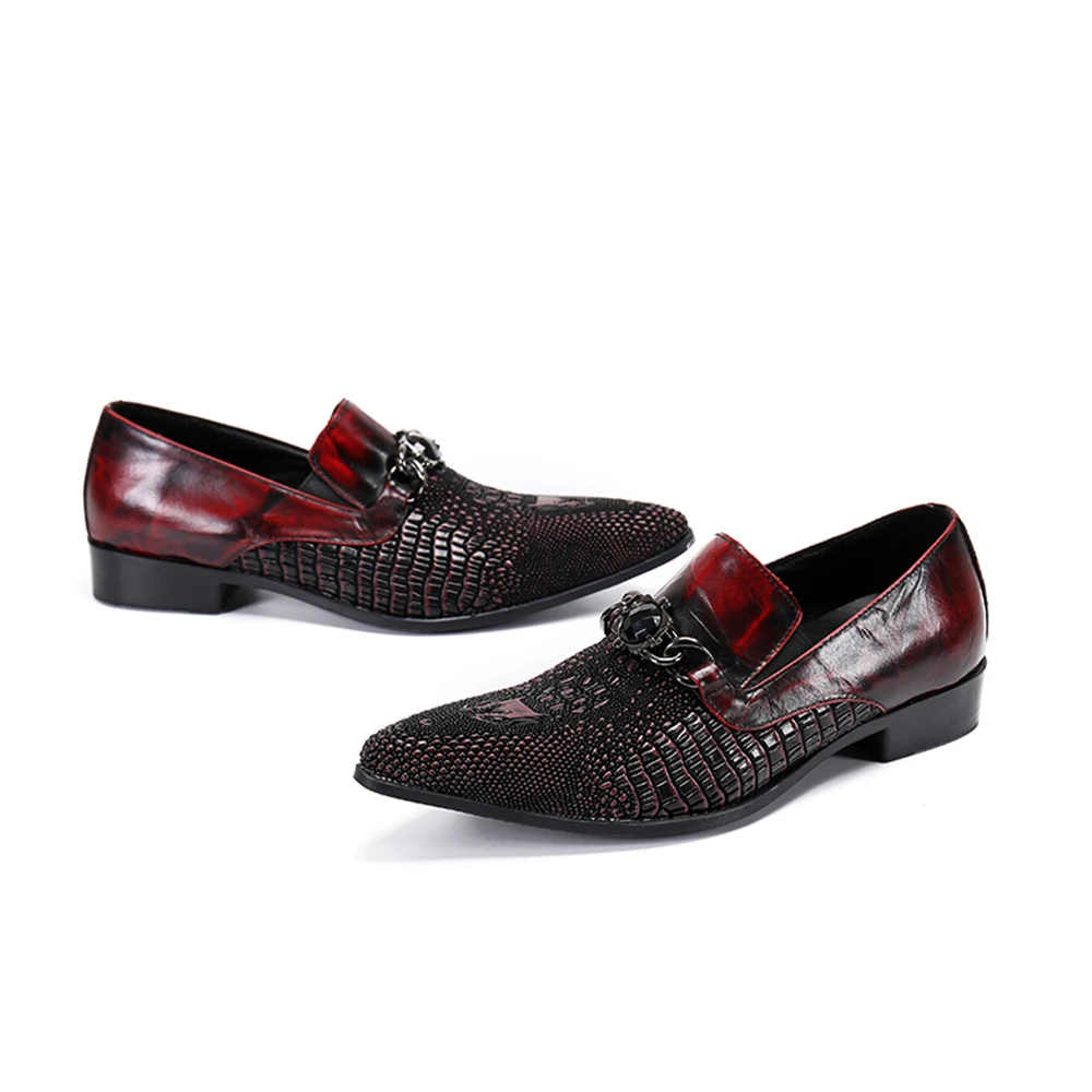 

Mens Pointed Toe Dress Wedding Oxford Shoes Stripe Slip-on Genuine Leather Office Work Flats