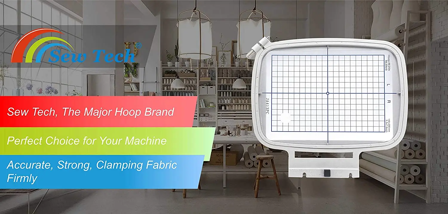 Sew Tech RE20B Embroidery Hoop for Janome MC 500E 400E 550E Memory Craft Elna Expressive 830 etc, Rectangle Small Hoops