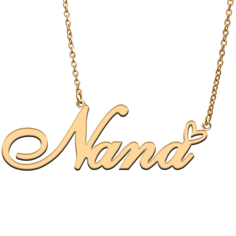 Nana Name Tag Necklace Personalized Pendant Jewelry Gifts for Mom Daughter Girl Friend Birthday Christmas Party Present