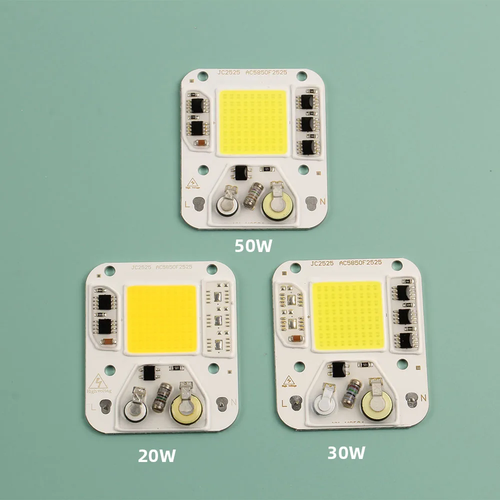Led COB Chip Diodes 20W 30W 50W Light Source 220V for Floodlight or Replacement Repair of Broken Lamp Savior Driver-free