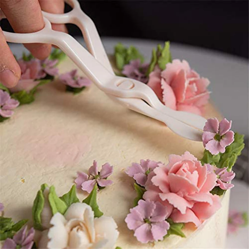 5Pcs/Set Flower Scissor +Cake Tray Nail Decor Lifter Fondant Cream Transfer Baking Pastry Cake Decoration Tools Kitchen Supplies