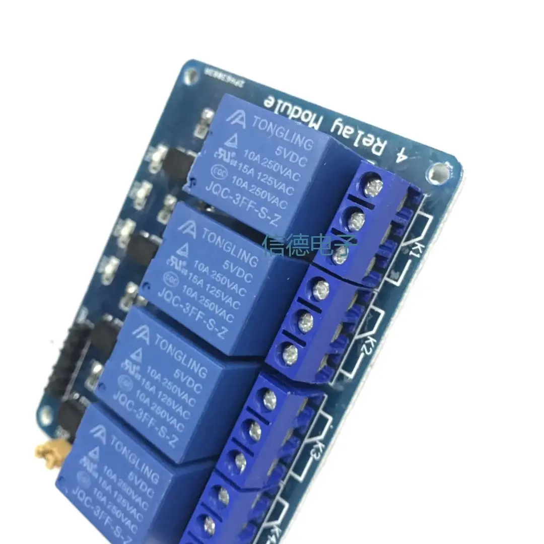 พร้อม Optocoupler Isolation 4 Way โมดูล Single Chip Microcomputer บอร์ดควบคุม5V เอาท์พุทรีเลย์