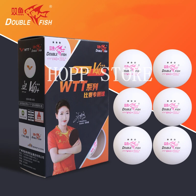 2022 New Double Fish WTT 3 Star Table Tennis Ball (WTT Official Ball) Original Double Fish 3-Star Ping Pong Balls