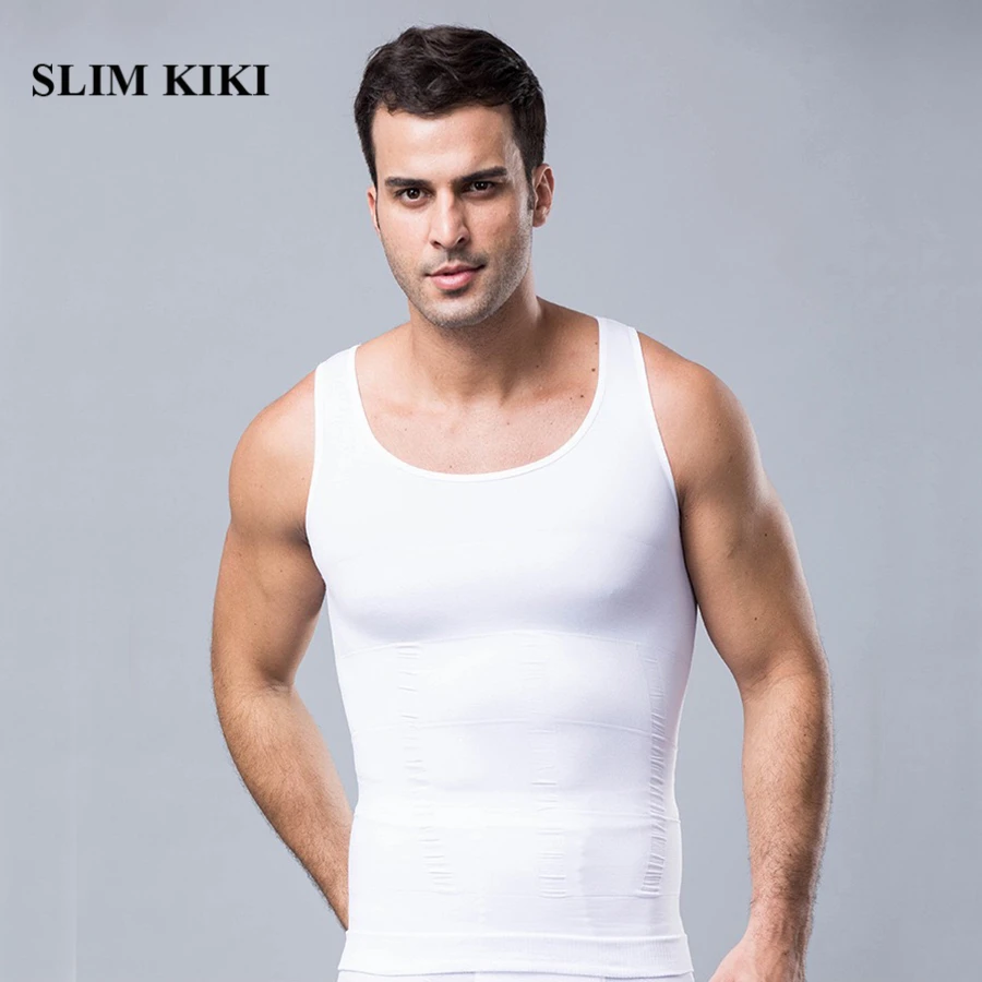 Men Compression Shirt Mens Slimming Body Shaper Abs Abdomen Vest to Hide Man Boobs Elastic Compress Shirts Shapewear Belt Tank