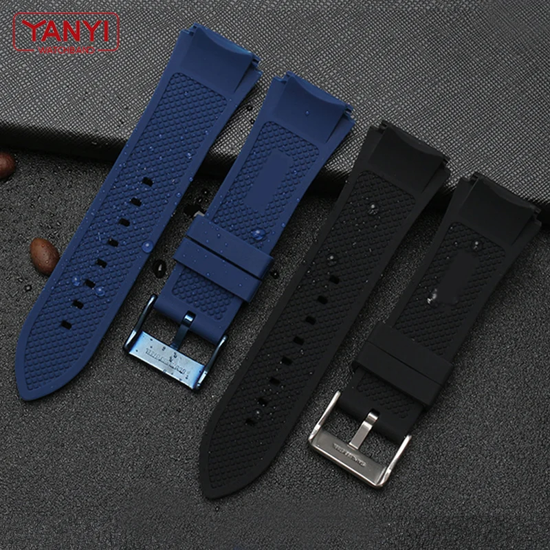 Rubber watchband 22mm Blue color Silicone Rubber bracelet for guess W0247G3 W0040G3 W0040G7 watches band brand sport watch strap