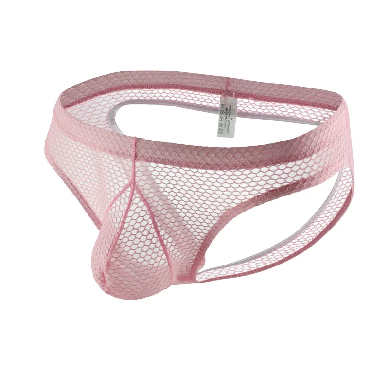 CLEVER-MENMODE Suspensorium Tanga G String Sexy Männer Unterwäsche Mesh Höschen Hohl Unterhose Backless Durchsichtig Ropa Interior