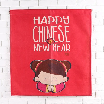 Taiwan Japan style Chinese happy new year door curtaint hanging living room kitchen home decoration coffee bar tea house