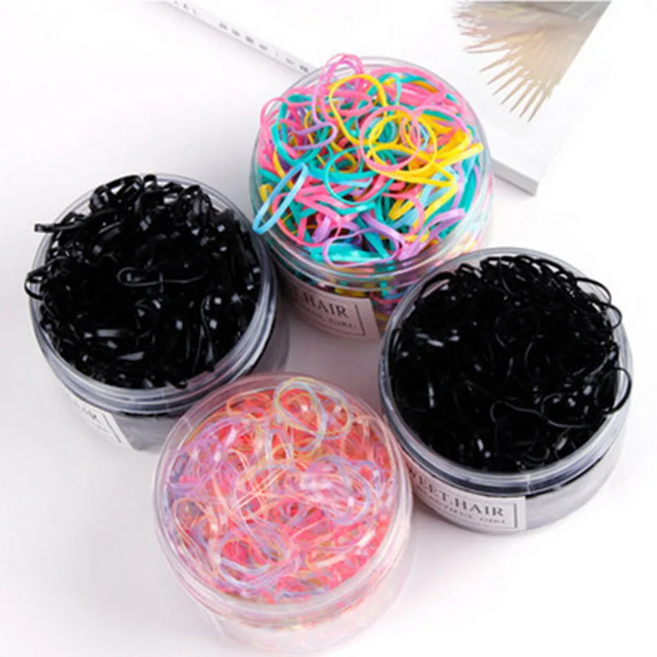 2000/1000pc /pack Girl Disposable Transparent Silicone Rubber Bands For Hair baby Elastic White Scrunchie Hair Rope Gum Headwear