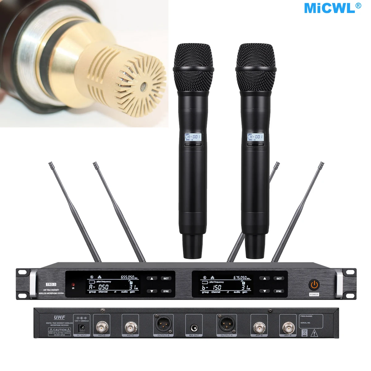 

High-Tech UHF 300 Channel KSK8 SM9 Condenser Capsule Handheld Stage DJ Karaoke Vocal Concert Mics ULXD4D True Diversity System