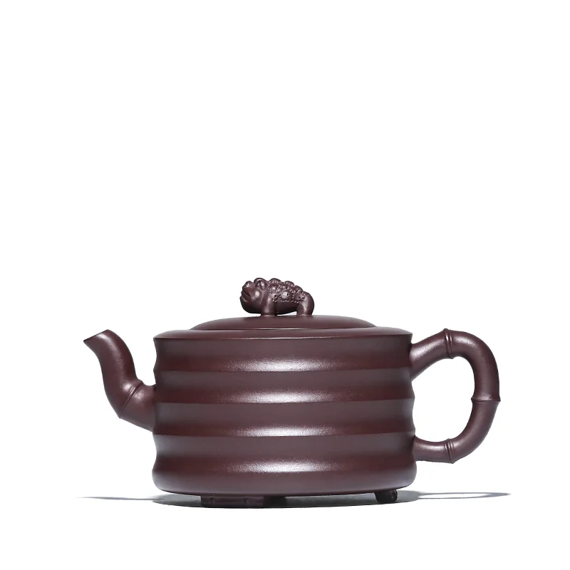 |True art yixing recommended pure manual teapot carved painting famous tea set high pot ores in the mud