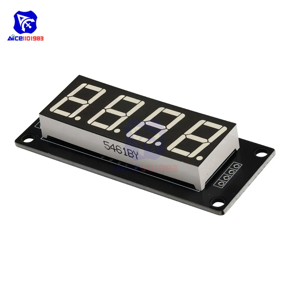 Diymore TM1637 0.56 "4 bits Module d'affichage à Tube LED numérique décimal 7 Segments jaune/blanc/rouge/vert/bleu pour Arduino