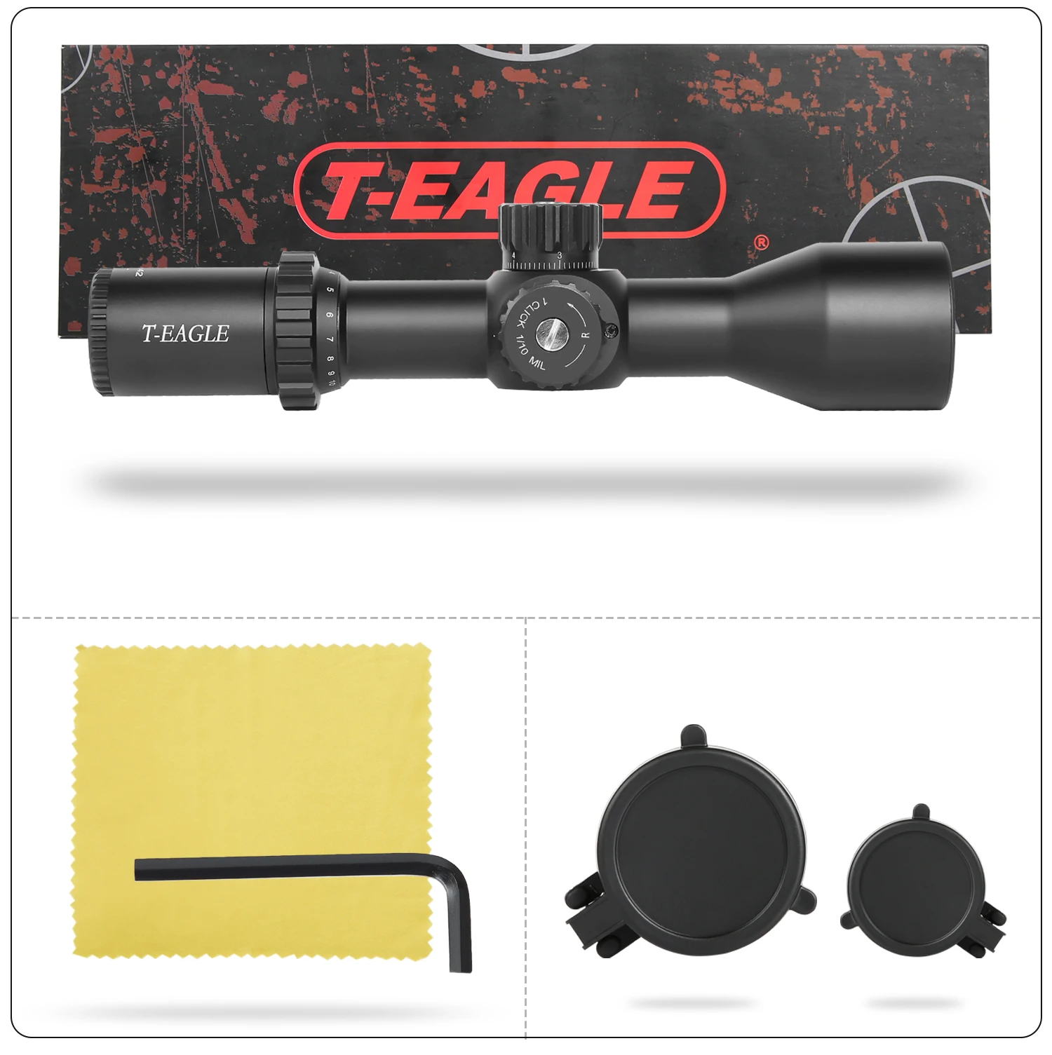 T-EAGLE-Tactical Riflescope Glass Etched Reticle Hunting Sight, Compact Optical Sight, Red and Green, Airsoft Scope, New MR 3-12