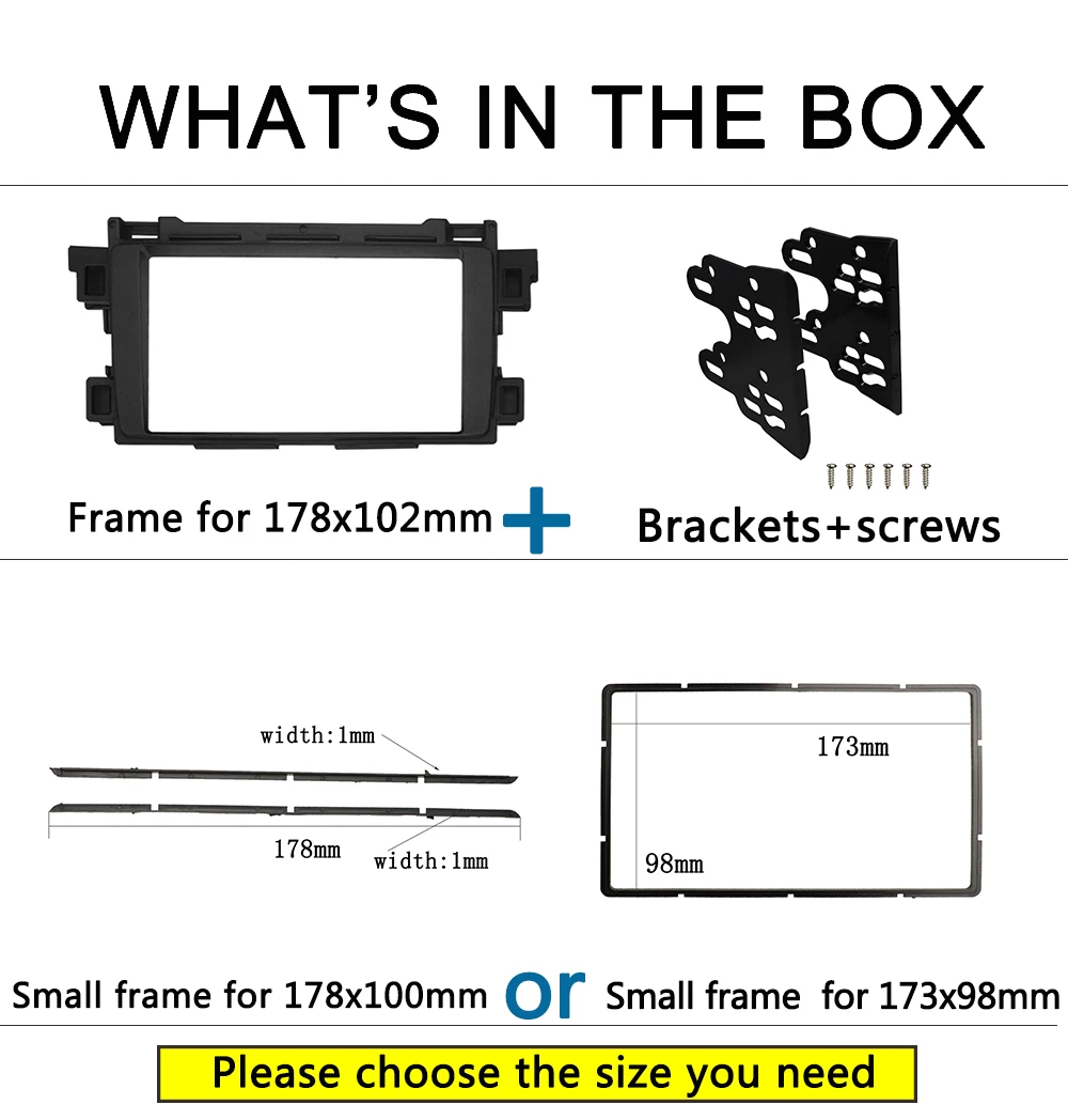 Double Din CD DVD Stereo Panel for MAZDA 6 Atenza CX-5 2012+ Fascia Radio Refitting In Dash Mount Install Kit Face Plate