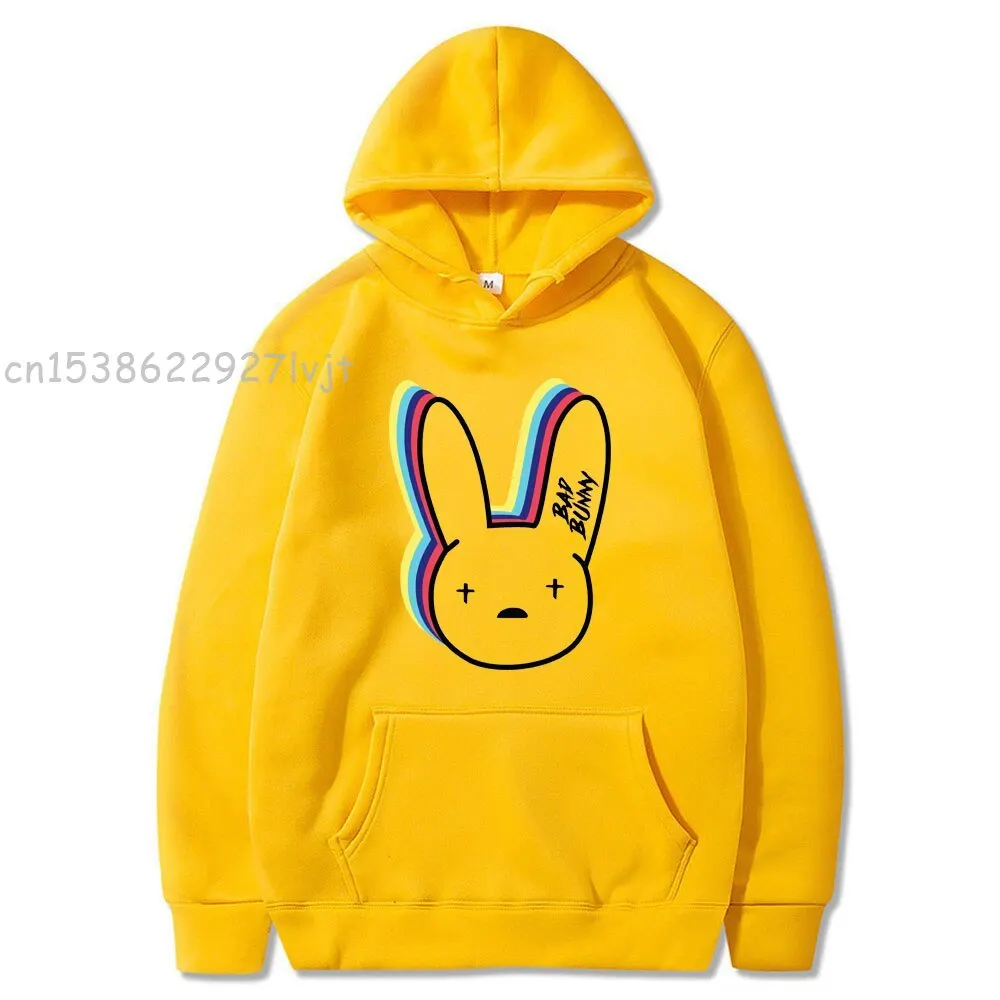 Bad Bunny Funny Hoodies Fashion Clothes Casual Pullover Harajuku Sweatshirt MensHooded Hoody Hip Hop Hoodie Sweatshirt Male