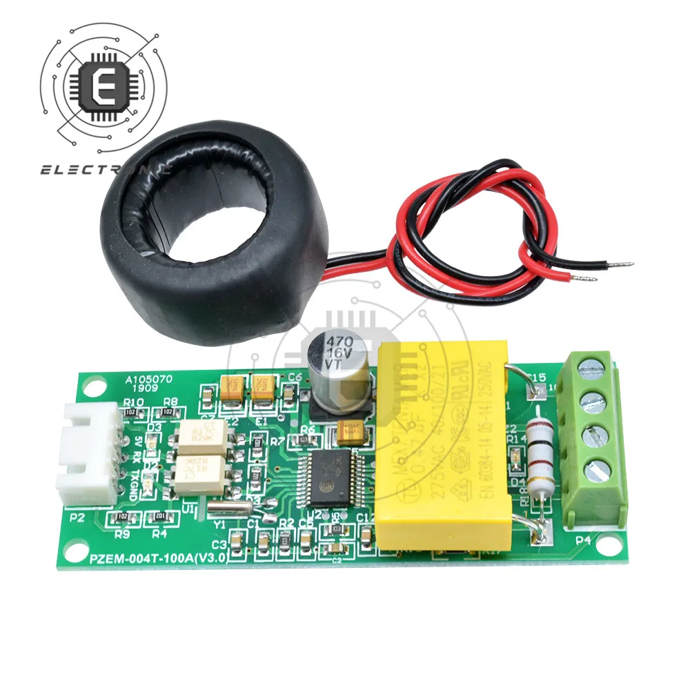 PZEM-004T التيار المتناوب الرقمية متعددة الوظائف متر امدادات الطاقة الجهد الحالي اختبار فاحص متر وحدة مقياس التيار الكهربائي الفولتميتر مغلق CT