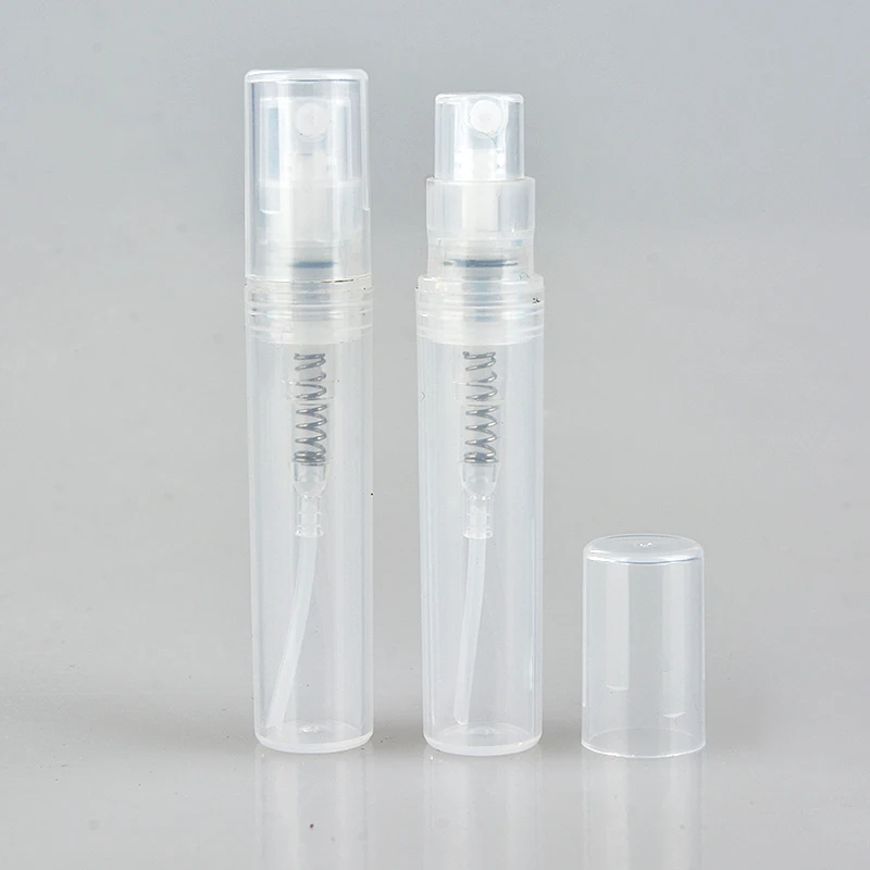 100pcs/lot 2ml 3ml 5ml Plastic Spray Perfume Bottle Refillable Oil Bottles Atomizer Mini Protable Cosmetics Container