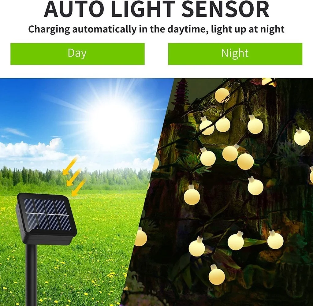 100 LED Crystal ball LED Solar Lamp Power LED String Fairy Lights Solar Garlands Garden Christmas Decor For Outdoor