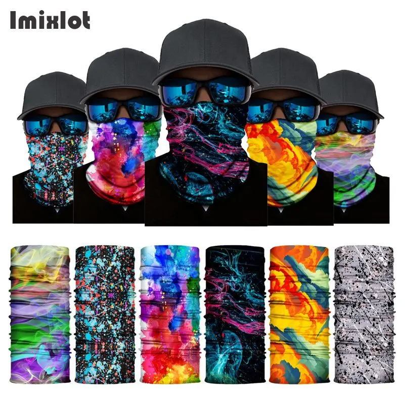 High Elastic Colorful Seamless Bandana Balaclava Fleece Neck Buff Cycling Fishing Balaclava Men Women Scarf Tube Face Shield