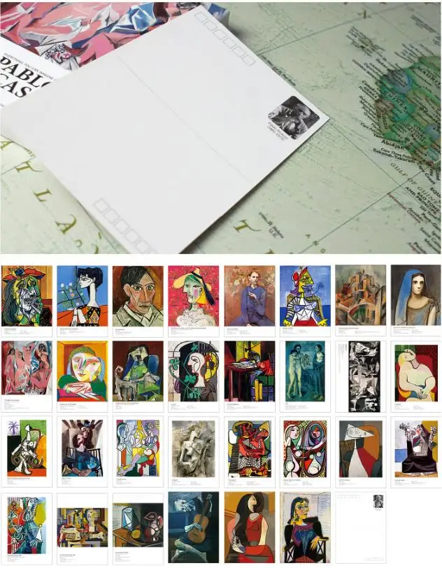 Imagem -05 - Ins Estilo Cartões para Decoração Jornal Pintura Esboço Picasso Cartão Postal Cartão da Mensagem Faça Você Mesmo 30 Pcs por Conjunto