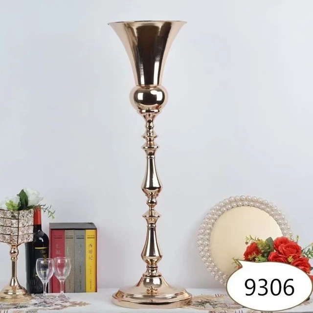 12pcs)80cm tall Metal  Trumpet Popular Vase Table Centerpiece Flower Holder Wedding Envents Vase qq534