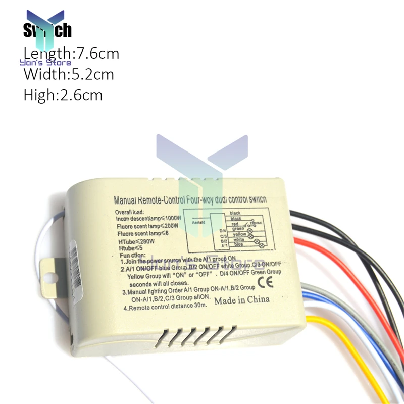 1/2/3/4 Way Channels bezprzewodowy pilot przełącznik emisji częstotliwości 220V Light Wifi Controller przełącznik nadajnika odbiornika