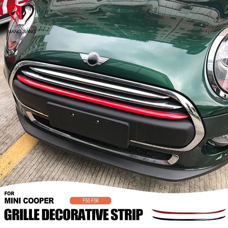 

ABS Car Styling For BMW Mini Cooper S F55 F56 F57 Car Front Intake Grille Decorative Strip Cover Sticker Car Accessories 1PCS