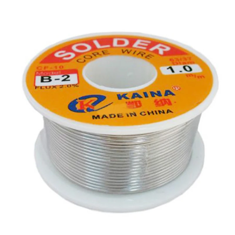 B-2 1.0 New 100g 1mm Rosin Solder Core Wire FLUX 2.0% CF-10 63/37 DIAM Tin Lead Line Rosin Core Soldering Wire Reel 1.0MM B2-1.0