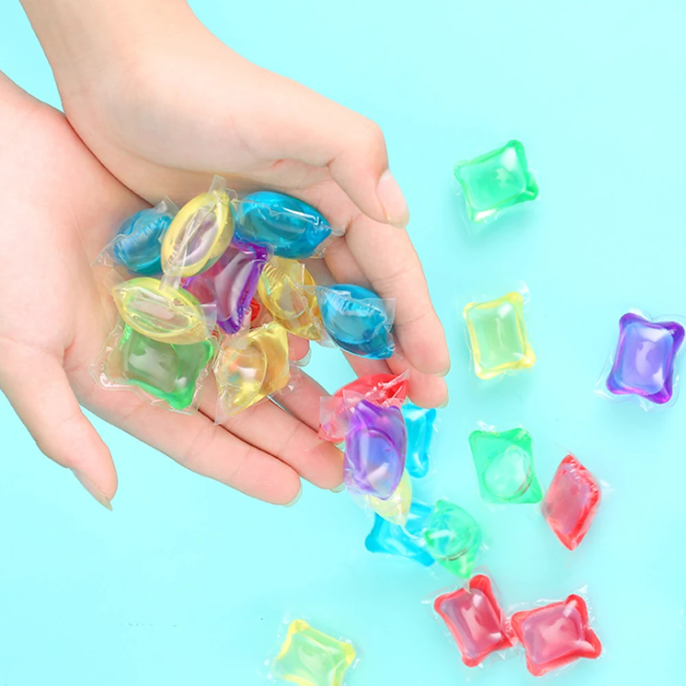 50Pcs Wasserij Ball Kralen Draagbare Wasserij Gel Vlekken Film Bead Ball Capsules Reizen Geur Reiniging Wasserij Tabletten Schoonmaken