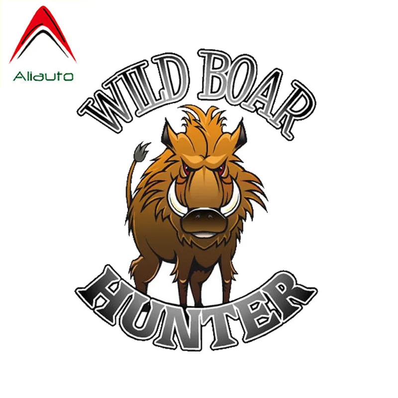 

Aliauto Personality Funny Car Sticker Wild Boar Hunter Hunting PVC Waterproof Sunscreen Decal Accessories Motorcycle,9cm*11cm