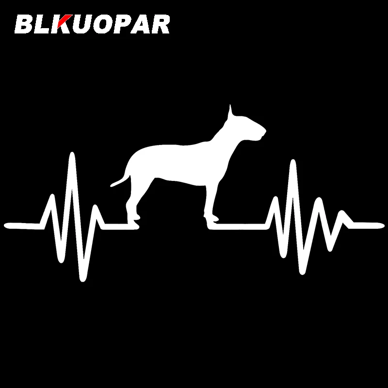 BLKUOPAR for Bull Terrier Frequency Car Stickers Sunscreen Scratch-Proof Decals Personality Surfboard Windows Decor Car Goods