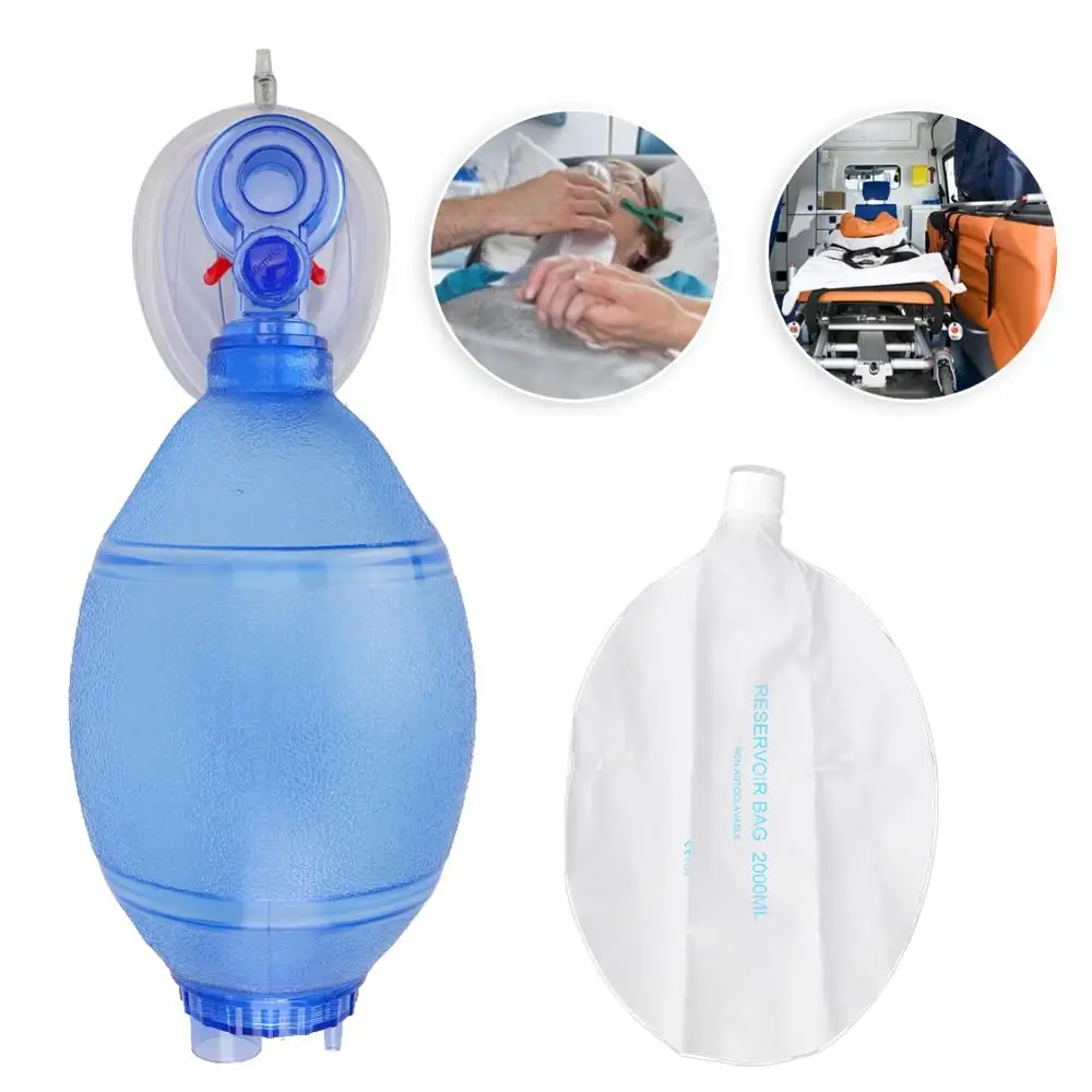 Medical PVC Manual Resuscitation Adult First Aid Kit Ambulance Configuration Artificial Breathing Oxygen Tube Mask Airbag Supply