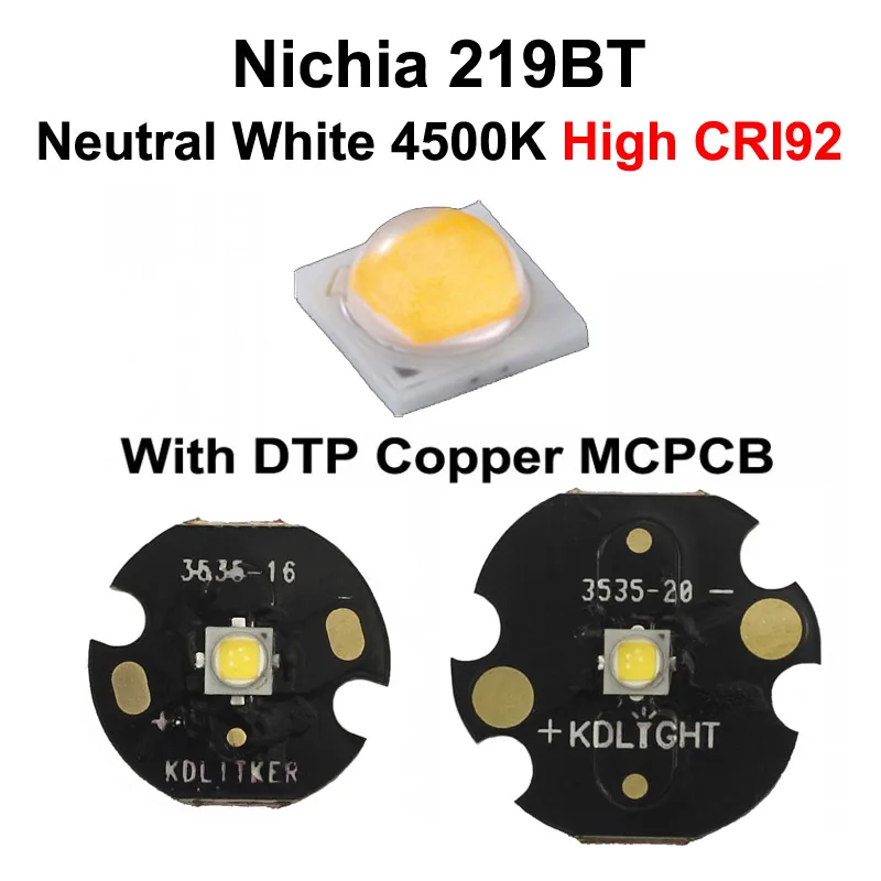 Nichia 219BT neutralny biały 4500K wysoki CRI92 3535 LED emiter z KDLITKER DTP miedzi MCPCB (1 PC)