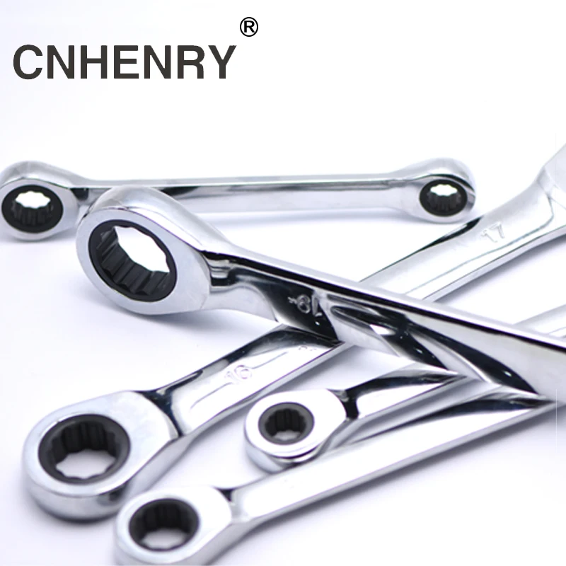 Chrome Vanadium Ring Double Head Ratchet Wrench Reversible 8-9 10-12 12-14 14-17 18-19 Ratchet Combination Spanner