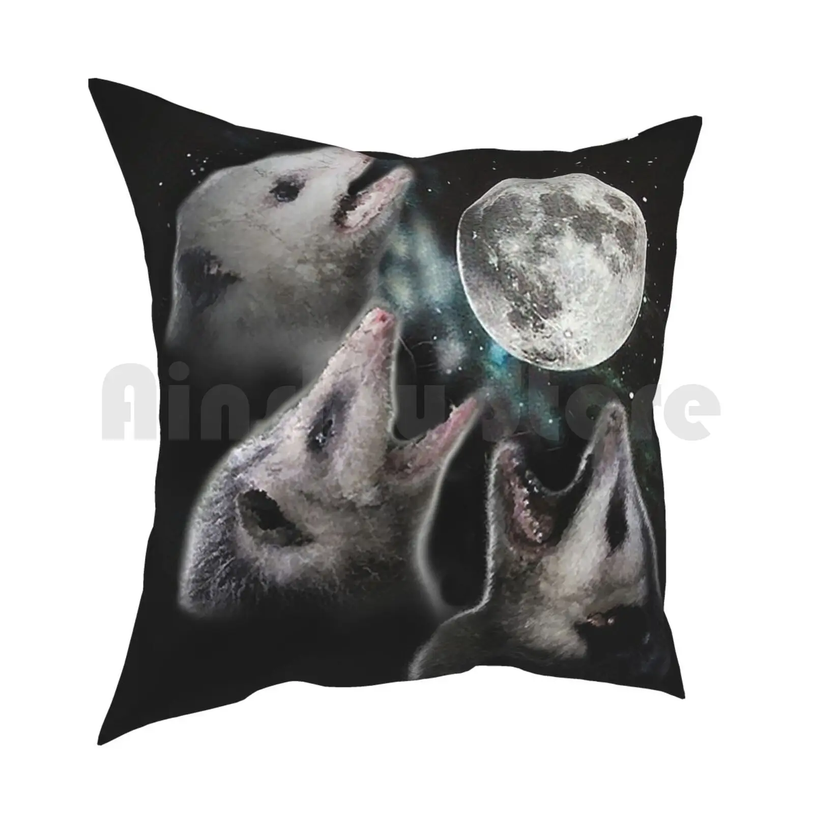 3 Opossum Moon Pillow Case Printed Home Soft Throw Pillow Opossums 3 Opossum Moon Moon 3 Possum Triple Moon Screm Scream