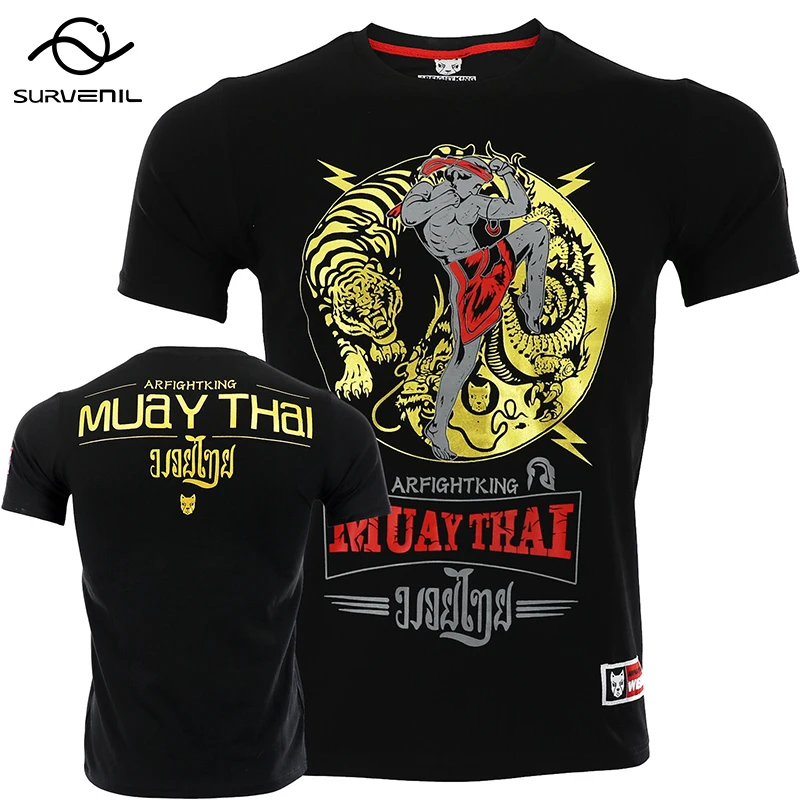 Mma Hemd Rashguard Männer Tiger Drache Muay Thai Jersey Baumwolle Kick Boxing Kompression Muaythai T Hemd Fitness Boxeo BJJ T tops